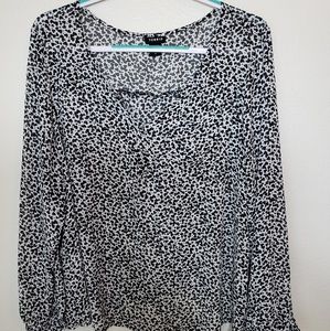 Torrid semi sheer blouse heart design